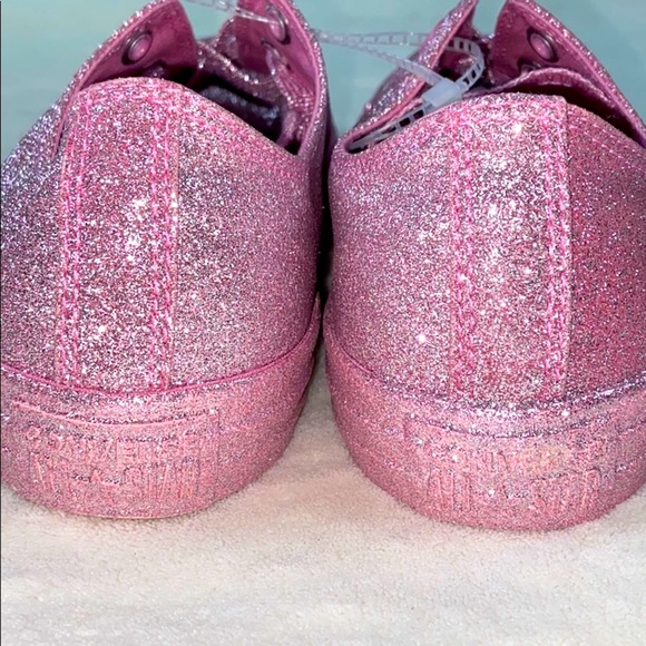 [ CONVERSE ] Glitter Pink Shoes / Size 9 - Picture 2 of 7